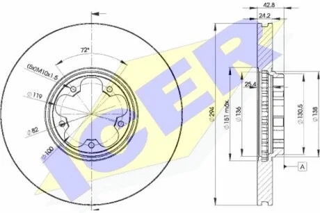 Диск тормозной ICER 78BD5613-2