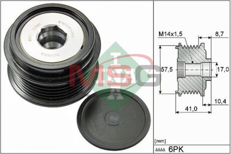 Шків генератора DAIHATSU CHARADE VIII FORD GALAXY III, MONDEO V, S-MAX FORD USA MUSTANG TOYOTA AURIS, COROLLA, URBAN CRUISER, YARIS 1.3-3.7 11.08- INA 535028210