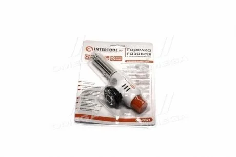 Пальник газовий, п'єзозапалювання на регуляторі INTERTOOL Intertool GB-0021