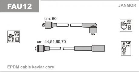 Провода высоковольтные Fiat Croma 2.0 85-93 Janmor FAU12 (фото 1)
