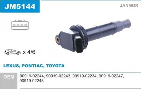 Катушка зажигания Toyota Avensis 00- Janmor JM5144