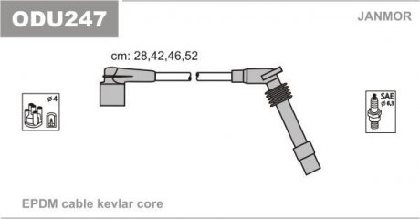 Провода высоковольтные Opel 1.6 Janmor ODU247 (фото 1)