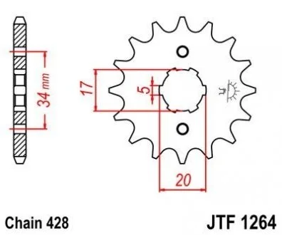 Передня зірка 15зуб. Honda CBR125,JTF1264-16 JT MOTO 101-320-16
