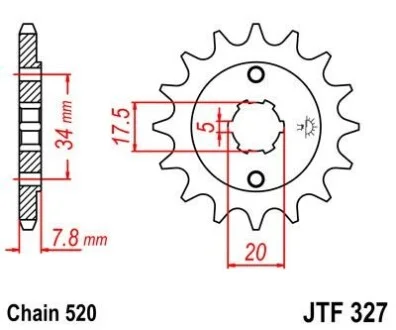 Передня зірка 13зуб. CA125S Rebel/CRM125 JT MOTO 101-436-13