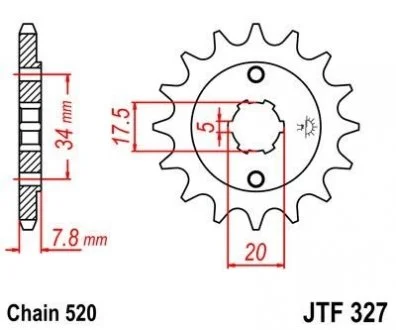 Передня зірка 14зуб. NSR125`93-/VT125/XL125/CRM125 JT MOTO 101-436-14