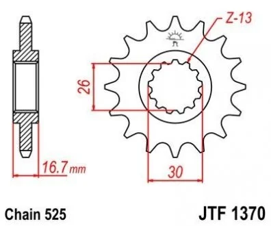 Передня зірка 15зуб. CBR600`99/900RR`96- JT MOTO 101-564-15