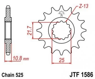Передня зірка 17зуб. TDM850`96-98/TRX850 JT MOTO 102-565-17