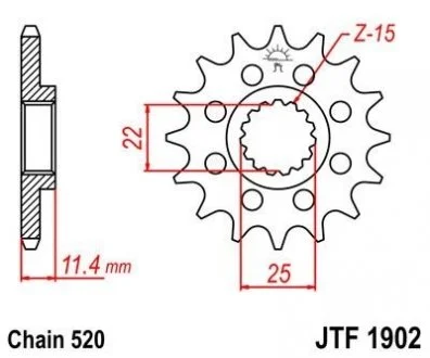 Передня зірка 17зуб. KTM Duke620/640LC4/SMC625/660 JT MOTO 105-412-17