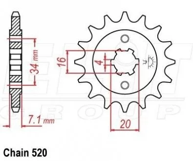 Передня зірка 14зуб. KTM Duke 125/200 `11- JT MOTO 105-425-14