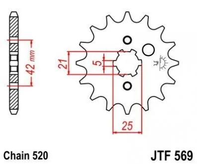 Передня зірка 14зуб. KLX250/KX250-`98/KX500-`05 JT MOTO 105-427-14