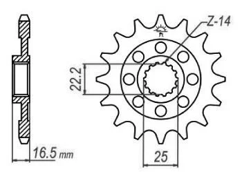 Передня зірка 15зуб. Ducati 848/1198/1200 JT MOTO 105-555-15