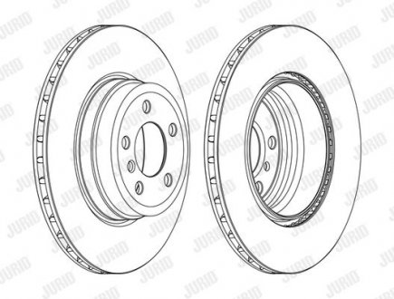 Тормозной диск BMW X5 (E70) / X6 (E71,E72,F16,F86) Jurid 562523JC1 (фото 1)