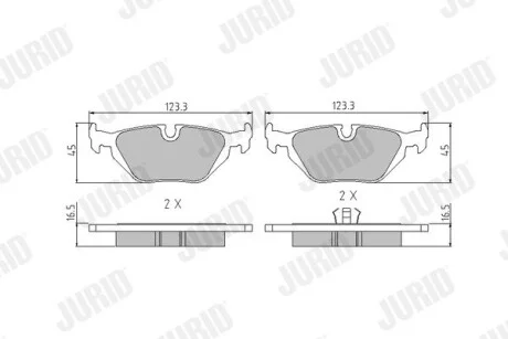 Тормозные колодки задние BMW 3/Z1/Z3/Z4 Jurid 571527J