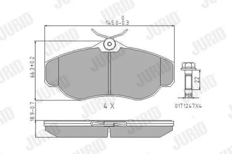 Тормозне колодки передние LAND ROVER DISCOVERY/RANGE ROVER Jurid 571937J