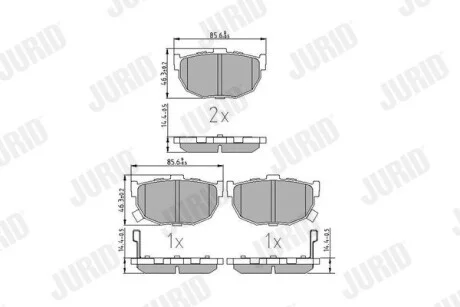 Колодки гальмівні HYUNDAI Coupe NISSAN Maxima Jurid 572127J