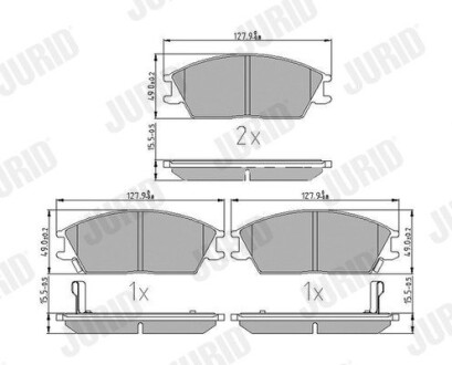 Гальмівні колодки передні Honfa Accord II/ Hyundai Accent II, Getz, Stellar, Pony, Excel Jurid 572268J