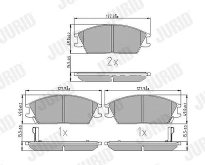 Гальмівні колодки передні Honfa Accord II/ Hyundai Accent II, Getz, Stellar, Pony, Excel Jurid 572268J