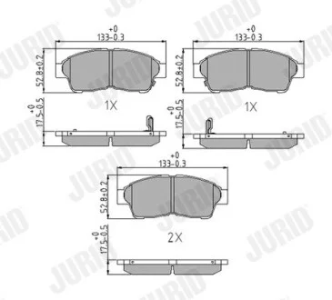 Гальмівні колодки передні Toyota Camry, Carina, Corolla, Picnic, RAV4 Jurid 572333J