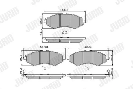Колодки гальмівні DAEWOO Espero, Lanos, Leganza, Nubira Jurid 572407J