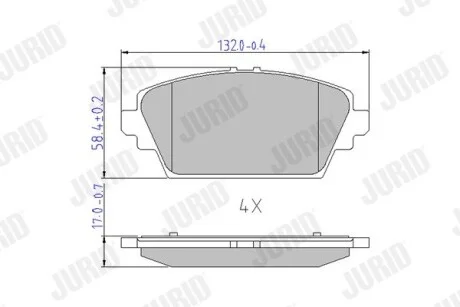 Колодки гальмівні NISSAN Almera tino, Primera Jurid 572428J