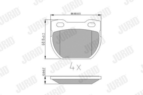 Колодки гальмівні LAND ROVER Defender 110 Jurid 572494J (фото 1)