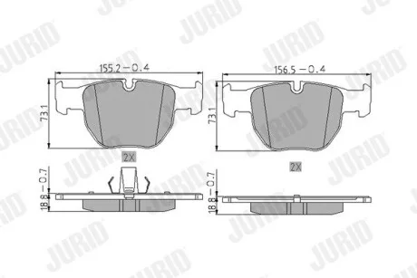 Тормозне колодки передние Land Rover Range Rover III Jurid 572507J