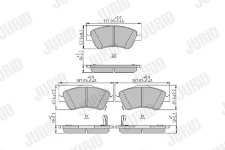 Гальмівні колодки передні TOYOTA AURIS Jurid 572524J