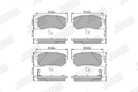 Тормозные колодки задние HYUNDAI i10 KIA PICANTO Jurid 572527J