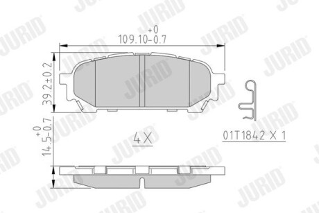 Гальмівні колодки задні SUBARU FORESTER/IMPREZA Jurid 572529J (фото 1)