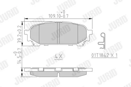Тормозные колодки задние SUBARU FORESTER/IMPREZA Jurid 572529J
