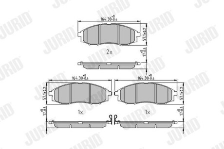 Гальмівні колодки передні Nissan Navara, Pathfinder, Pick Up Jurid 572551J (фото 1)