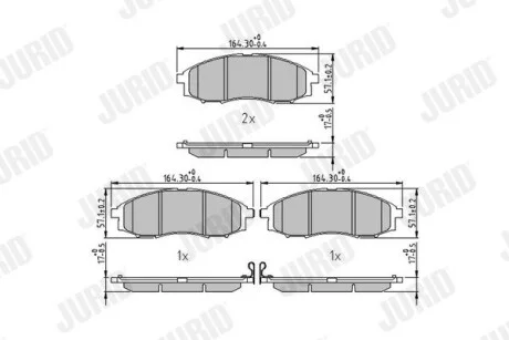 Гальмівні колодки передні Nissan Navara, Pathfinder, Pick Up Jurid 572551J