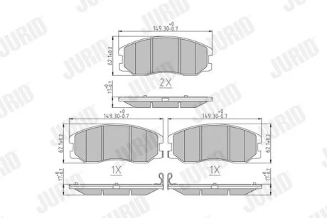 Тормозне колодки передние CHEVROLET CAPTIVA OPEL ANTARA Jurid 572570J