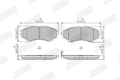 Гальмівні колодки передні Ford Ranger / Mazda B-Series, BT-50 Jurid 572572J