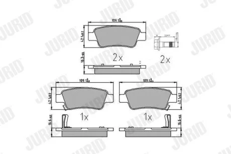 Колодки гальмівні Honda CR-V III 01/07-> Jurid 572606J