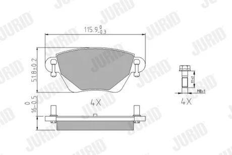 Колодки гальмівні FORD Mondeo JAGUAR X-Type Jurid 573012J