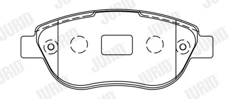 Гальмівні колодки передні CITROËN C3/C4/XSARA PICASSO PEUGEOT 1007/206/207/307/PARTNER Jurid 573031J (фото 1)