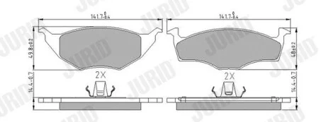 Гальмівні колодки передні VW LUPO Jurid 573040J