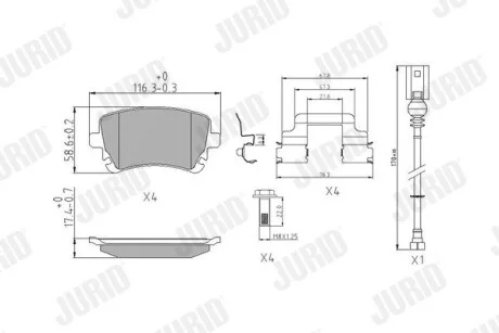 Тормозные колодки VW T5 / T6 Jurid 573220J