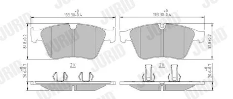 Колодки гальмівні Mercedes M (W164) ML 63 AMG / R (W251) Class R63 AMG 01/06-> Jurid 573233J
