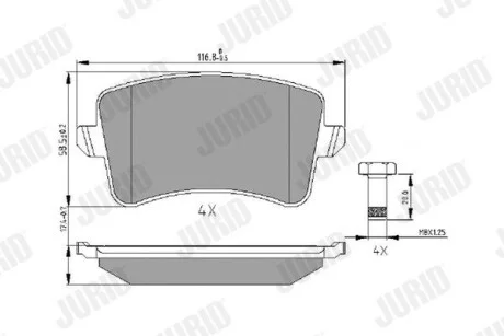 Гальмівні колодки Audi A4 /A5 /Q5 Jurid 573259J