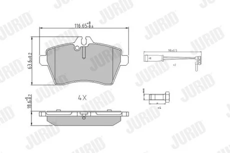 Тормозне колодки передние Mercedes A /B Jurid 573265J
