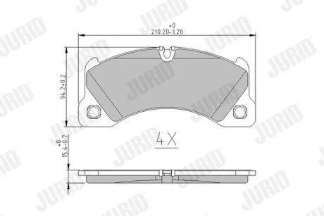 Гальмівні колодки передні Porsche Cayenne / Macan / Panamera VW TOUAREG Jurid 573329J