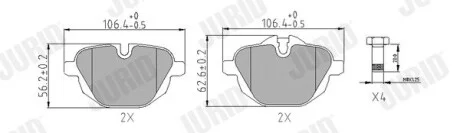 Гальмівні колодки BMW 5 / 6 / 7 / i8 / X3 / X4 Jurid 573352J