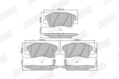 Колодки гальмівні Kia Rio all models 2012-> Jurid 573368J
