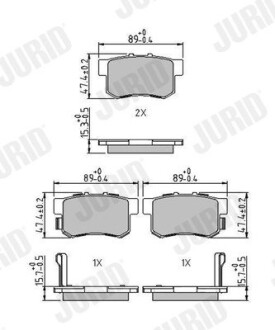 Колодки гальмівні HONDA CR-V II, Stream Jurid 573375J