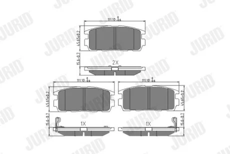 Колодки гальмівні задні Opel Antara 2.4, 3.2 V6, 2.0 CDTi, CHEVROLET Captiva Jurid 573386J