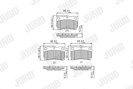 Колодки гальмівні LEXUS GS, IS Jurid 573393J (фото 1)