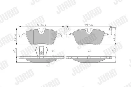 Колодки гальмівні BMW 1 Series (F20, F21) / 3 Series (F30, F31) 2011-> Jurid 573401J