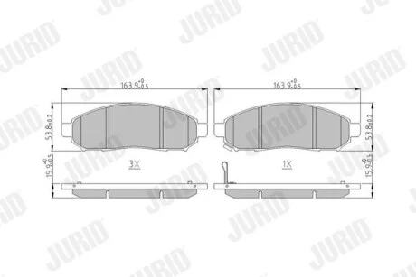 Гальмівні колодки NIssan Leaf / Navara / Pathfinder Jurid 573431J